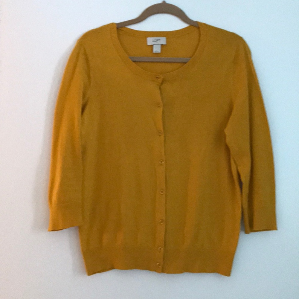 Mustard Colored Cardigan from Loft